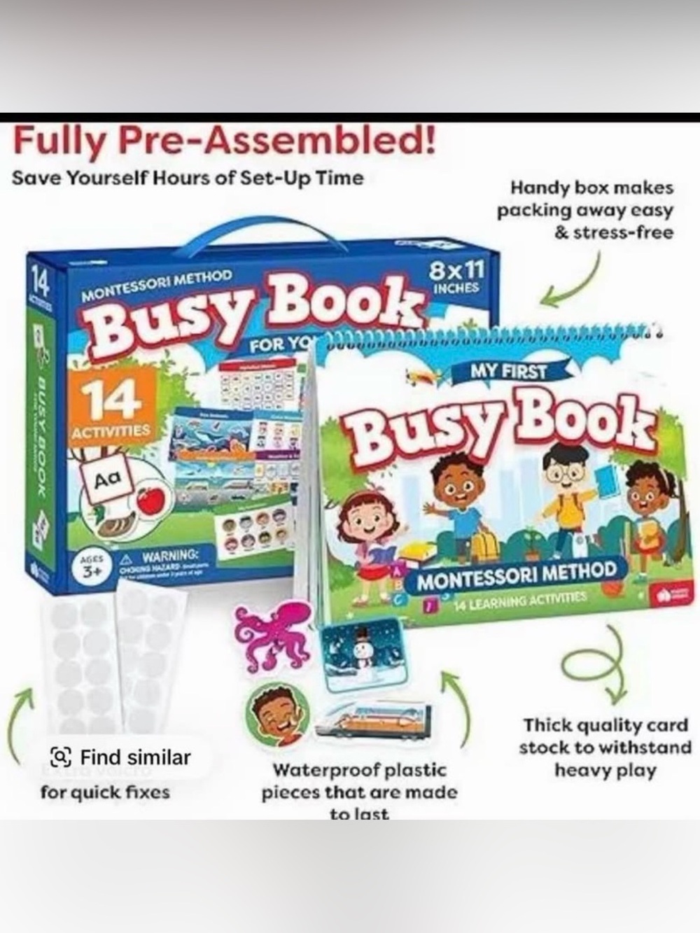 Busy Book for Toddlers Early Education Preschool Learning Activities